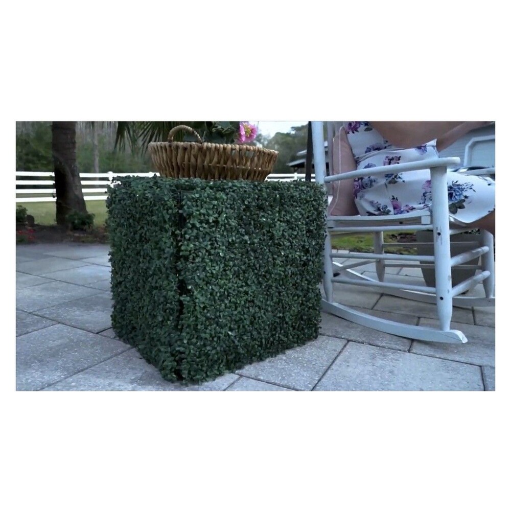 Compass Home Collapsible Faux Boxwood 19" Square Hedge